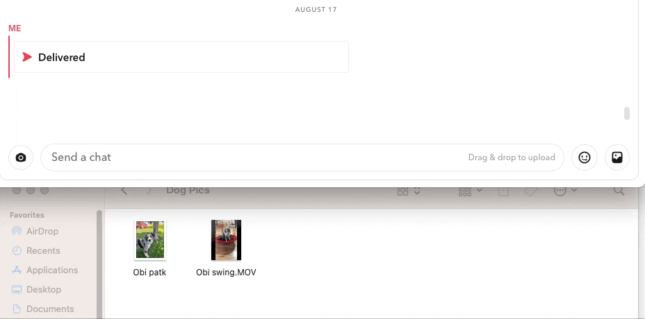 how to send video files on snapchat web